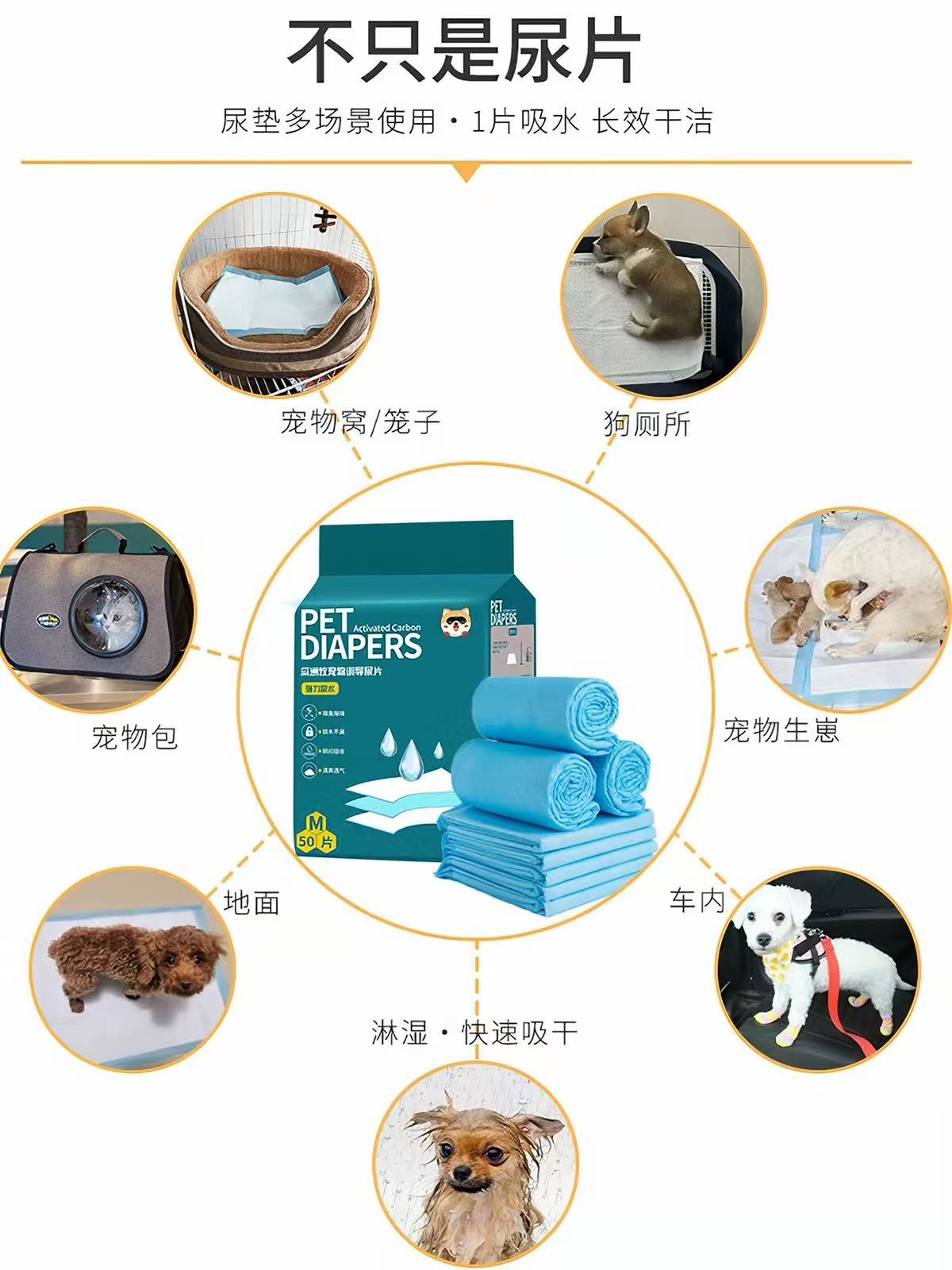 OriPet Dog Puppy Training Pads – Medium (50 Pack)